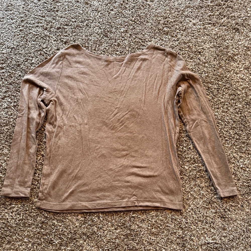 GAP Favorite Long Sleeve Tee - Brown Heather